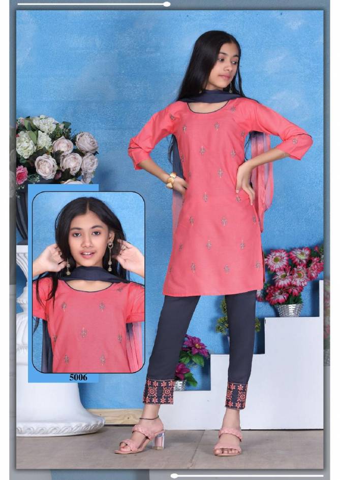 Gauri By Trendy Size Set Kids Kurti With Bottom Dupatta Girls Wear Catalog